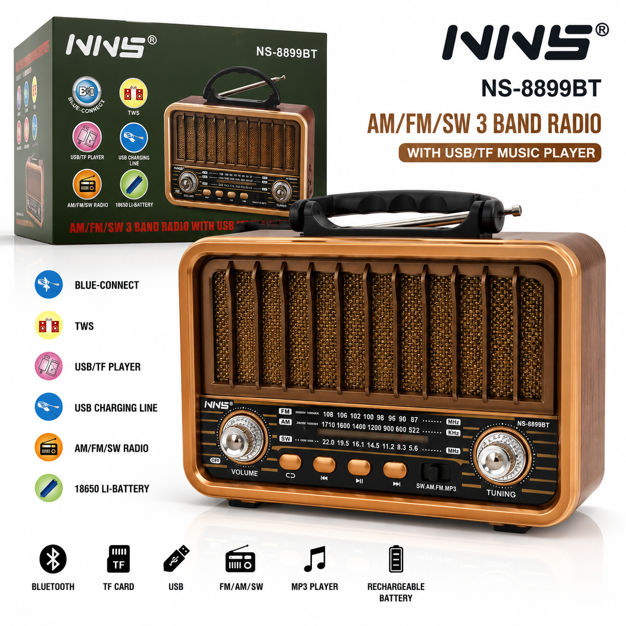 speaker + radio vintage 8899