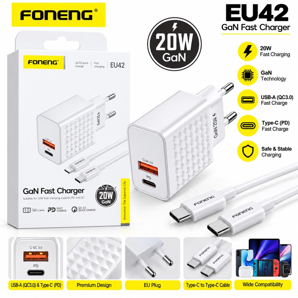charge 20w typec-iphone 2 port GAN EU42